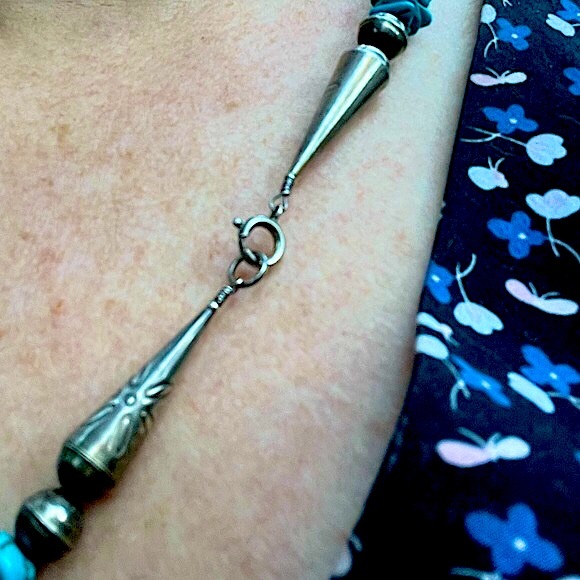 Turquoise and Sterling Silver necklace - Picture 13 of 13